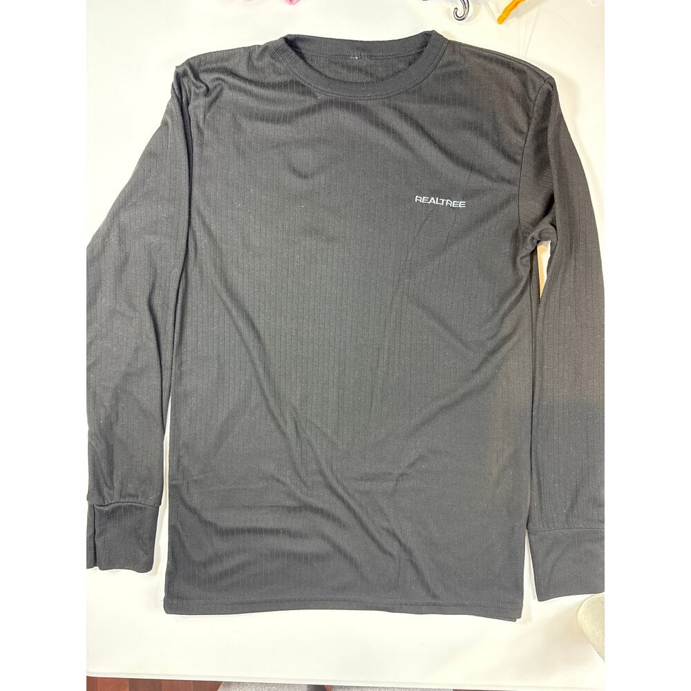 Realtree Black Ribbed Knit Long sleeve Top Shirt
